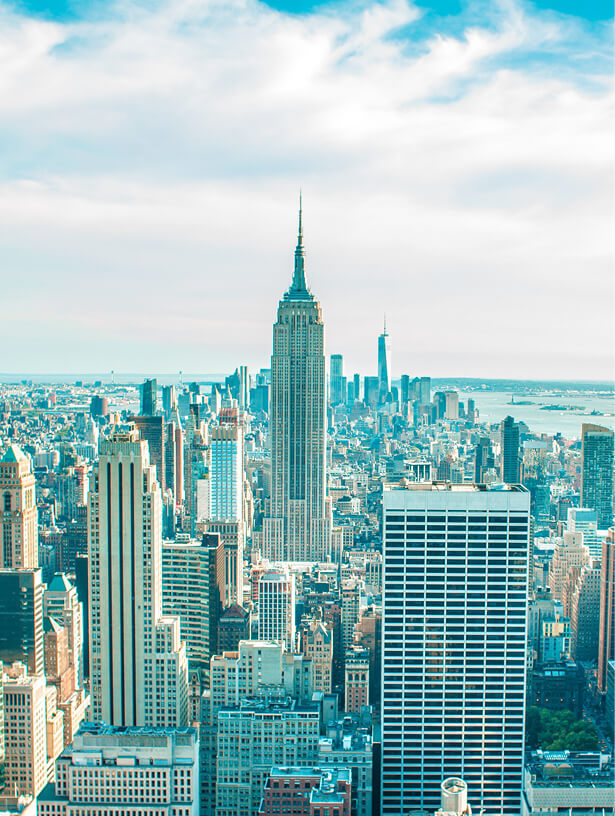 Image of New York City skyline, including the Empire State Building.