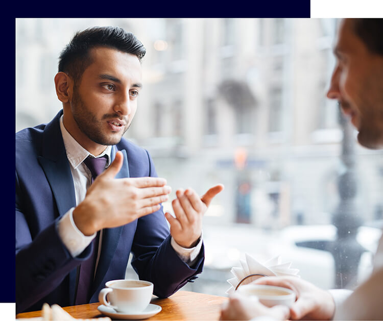 Business meeting over coffee