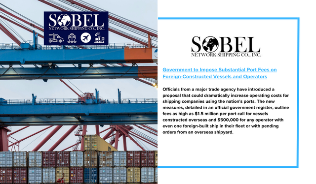 Port Fees Government to Impose Substantial Port Fees on Foreign-Constructed ...